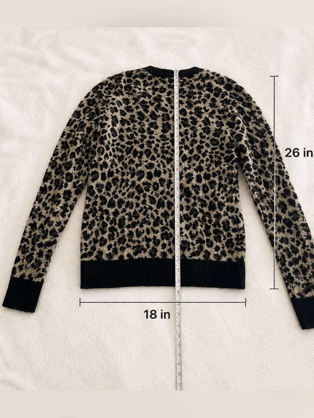 Ann Taylor Leopard Print Sweater in Black and Cream